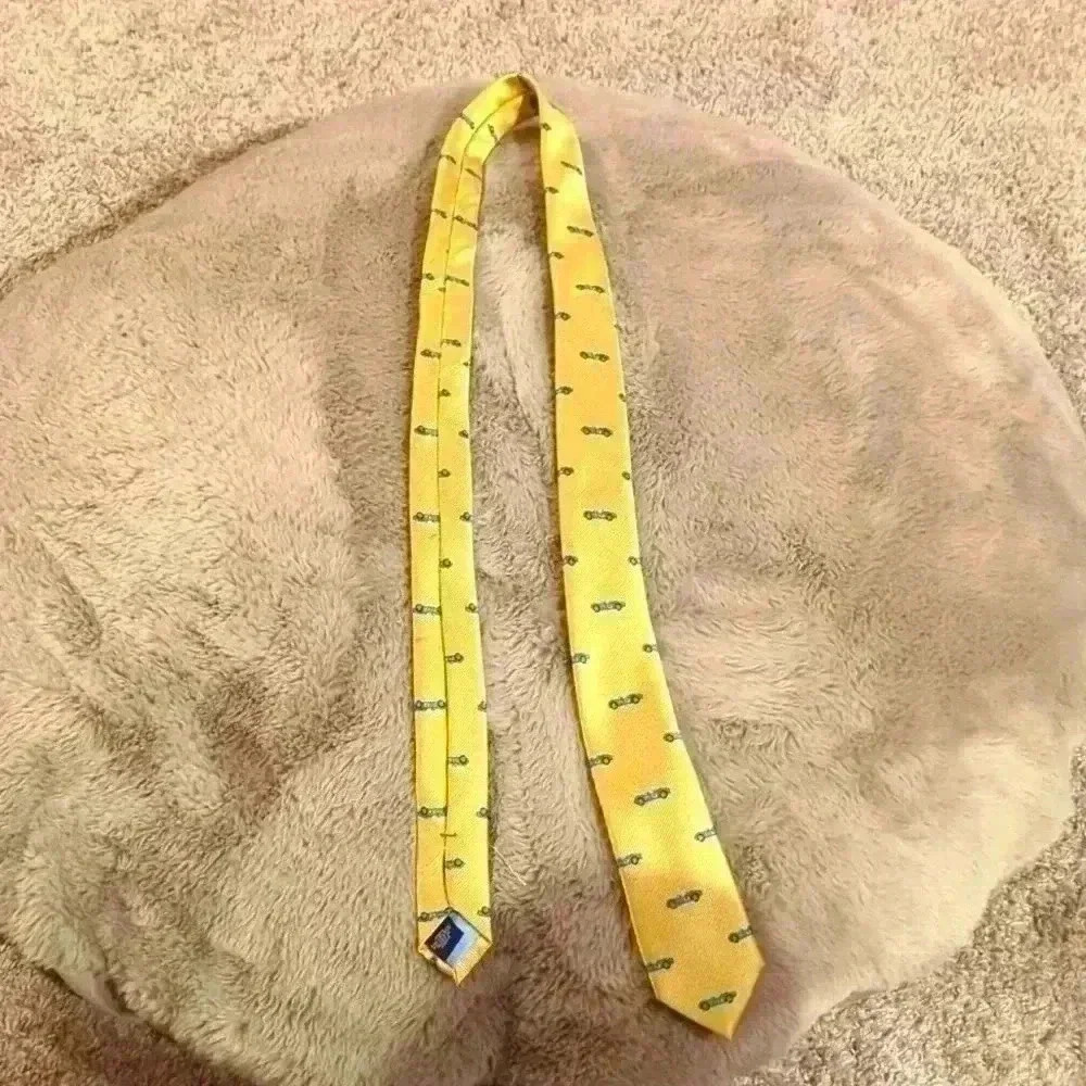 Yellow tie with cars on it, Tommy Hilfiger